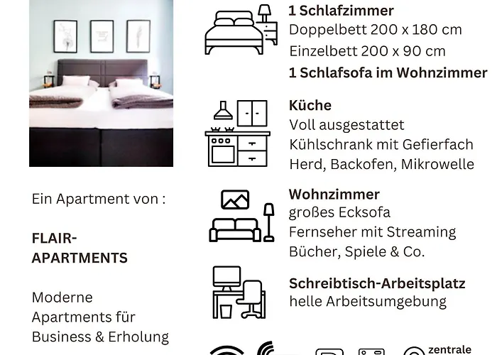 Flair-apartments 'apartment Naehe Schlosspark', 300 M Bahnhof, Innenstadt Stadtteil Schoetmar, Fuer Urlaub Oder Geschaeftsreise, Separater Eingang, 24 Std Check-in,wlan, Streaming-fernseher, Kueche, Regendusche, Doppelbett, 2 Schlafsofa Bad Salzuflen